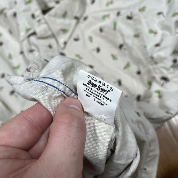 Sun Surf Long Sleeve Hula Girl Aloha Print AOP Cotton Large Shirt Made In Japan - Picture 8 of 11